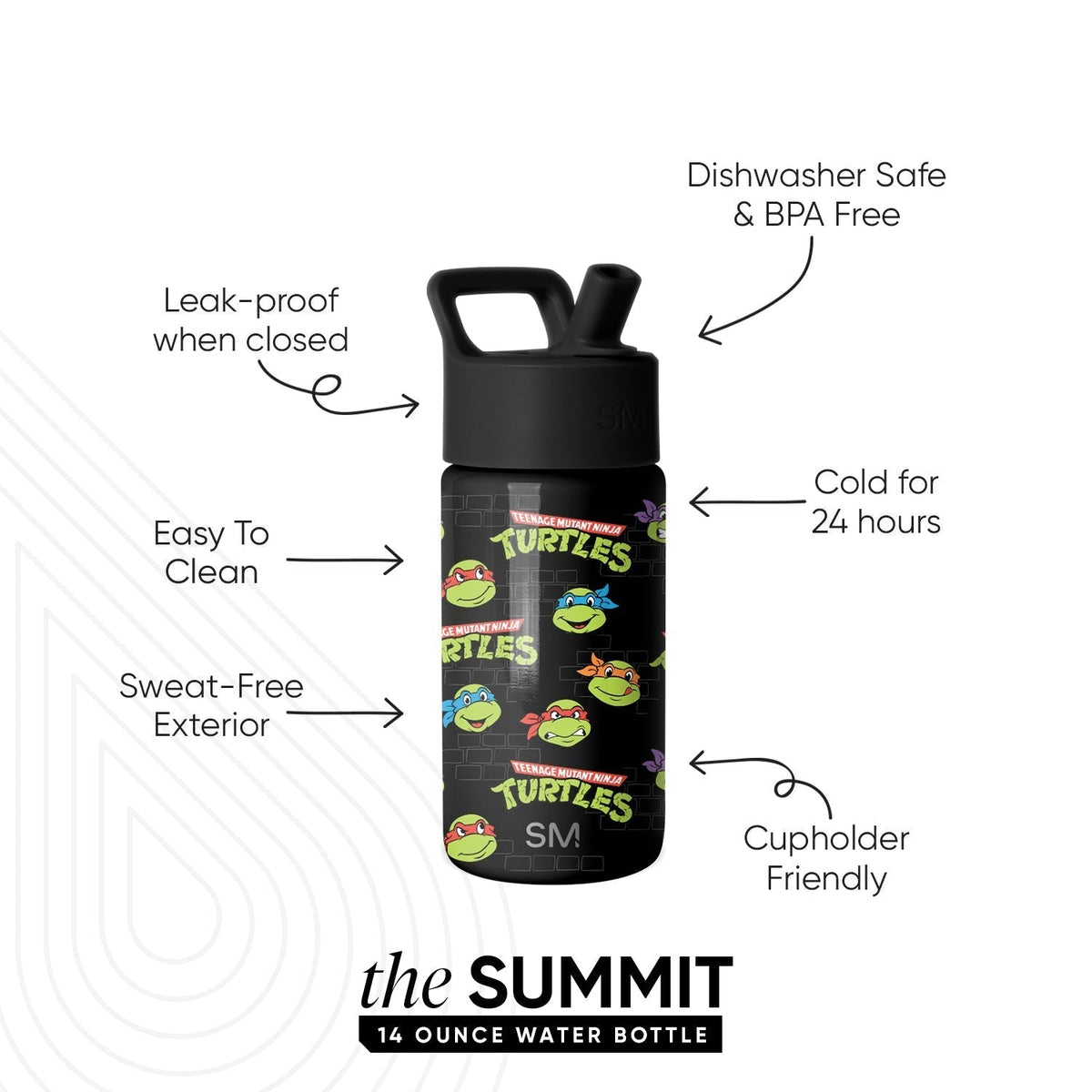 Summit Kids Water Bottle with Straw Lid