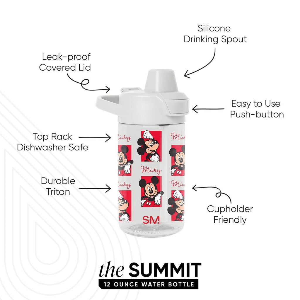 Summit Kids Plastic Water Bottle with Simple Flip Straw Lid