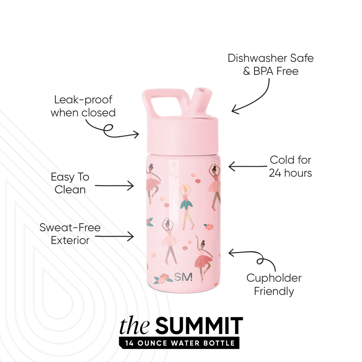 Summit Kids Water Bottle with Straw Lid