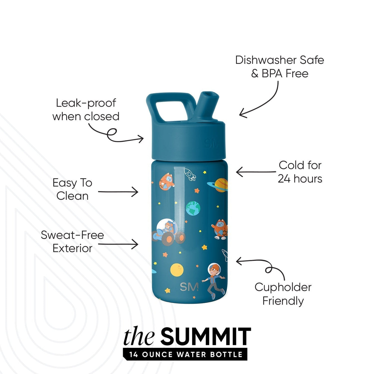 Summit Kids Water Bottle with Straw Lid