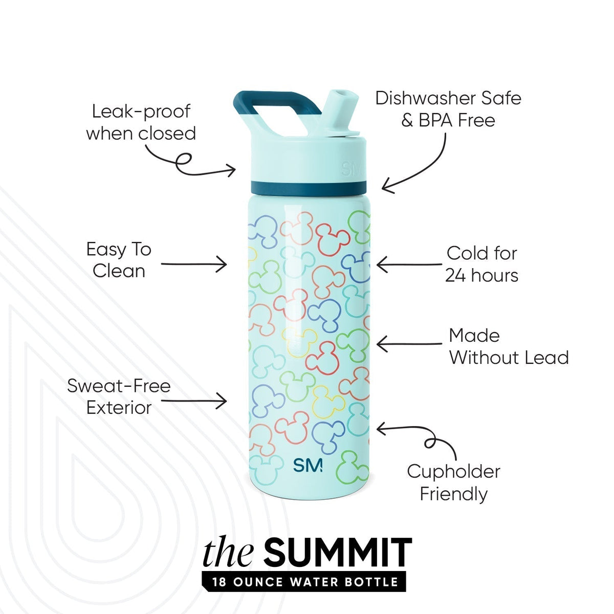 Summit Kids Water Bottle with Straw Lid